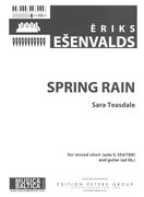 Spring Rain : For Mixed Choir (Solo S, SSATBB) and Guitar (Ad Lib.).