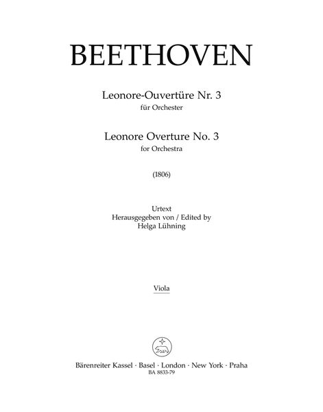 Leonore Overture No. 3 : For Orchestra.