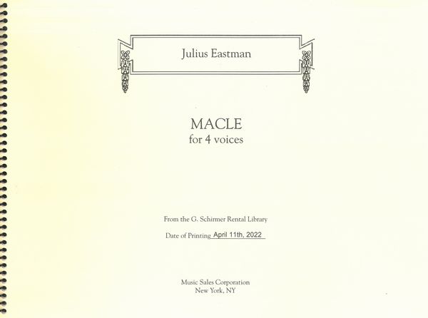 Macle : For 4 Amplified Voices and Electronics (1971).