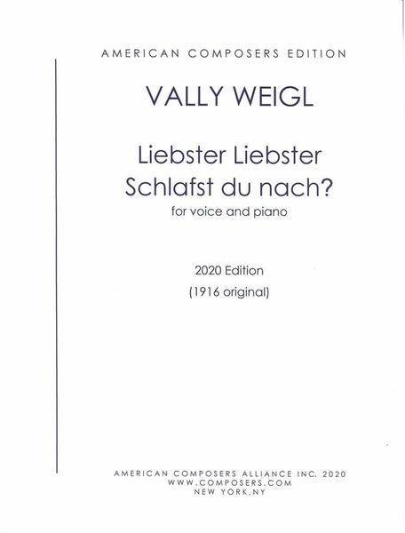 Liebster, Liebster, Schlafst Du Noch? : For Voice and Piano (1916).