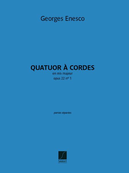 Quatuor à Cordes En Mi Bémol Majeur, Op. 22 No. 1 (1920).