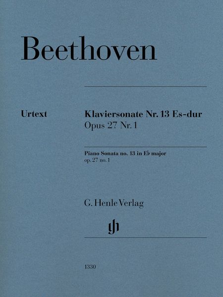 Klaviersonate Nr. 13 Es-Dur, Op. 27 Nr. 1 / edited by Norbert Gertsch and Murray Perahia.