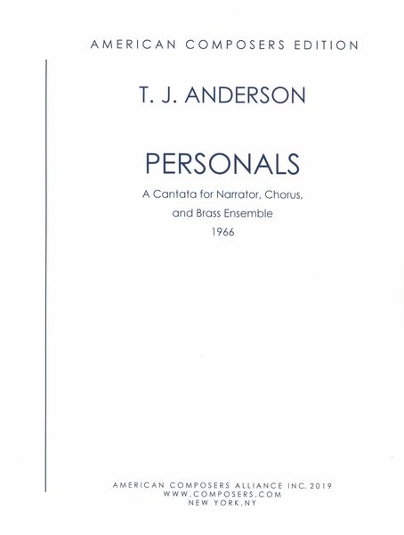 Personals : A Cantata For Narrator, Chorus and Brass Ensemble (1966).