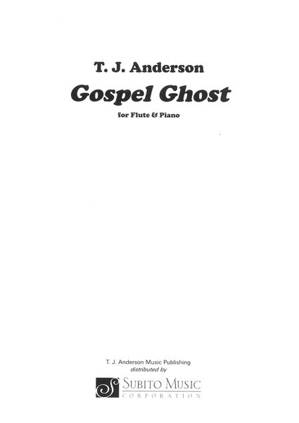 Gospel Ghost : For Flute and Piano (2003).