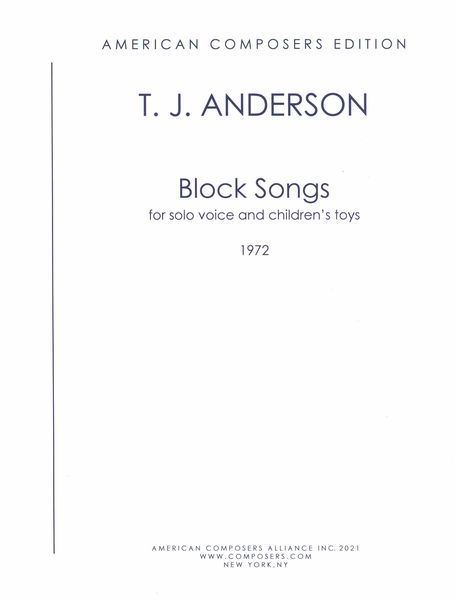 Block Songs : For Solo Voice and Children's Toys (1972).
