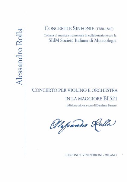 Concerto In La Maggiore, Bi 521 : Per Violino E Orchestra / edited by Damiano Berreto.