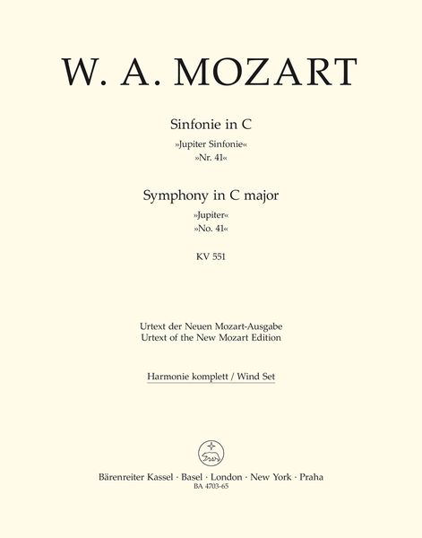 Symphony No. 41 In C Major, K. 551 (Jupiter) / edited by H.C. Robbins Landon.