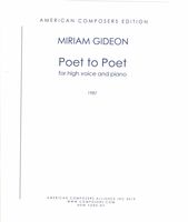Poet To Poet : Song Cycle For High Voice and Piano (1987).