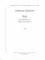 Trio : For Clarinet In A, Violoncello and Piano (1978).