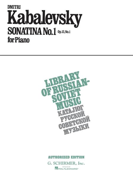 Sonatina No. 1, Op. 13 : For Piano.
