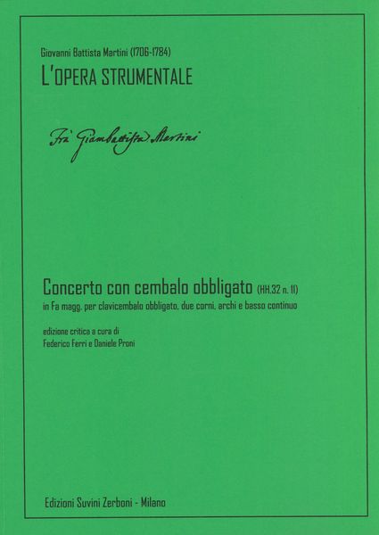 Concerto Con Cembalo Obbligato, (HH. 32 N. 11) In Fa Magg. / Ed. Federico Ferri & Daniele Proni.