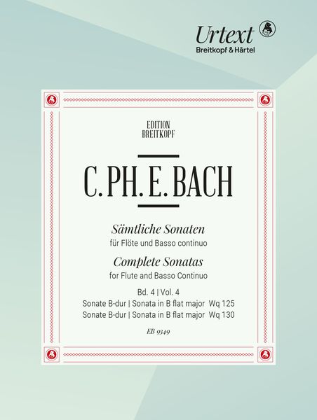 Sonate B-Dur, Wq 125; Sonate B-Dur, Wq 130 / edited by Ulrich Leisinger.