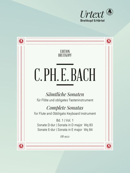 Sonate D-Dur, Wq 83; Sonate E-Dur, Wq 84 / edited by Ulrich Leisinger.