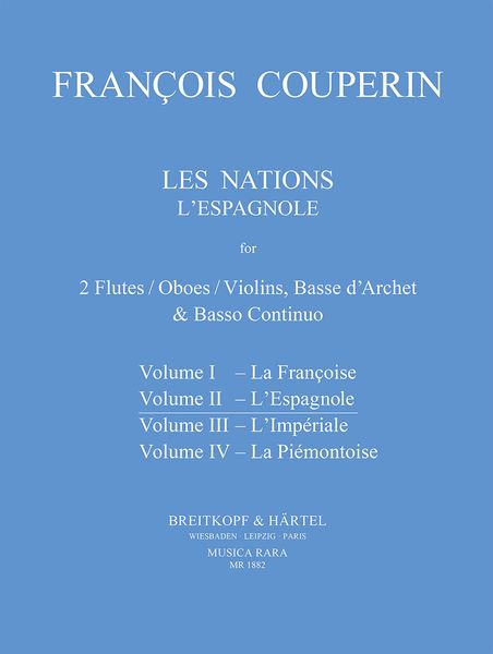 Nations, Vol. 2 : l'Espagnole : For Two Flutes, Basse d'Archet and Basso Continuo.