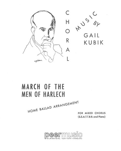 March of The Men of Harlech : For SSATTBB and Piano.