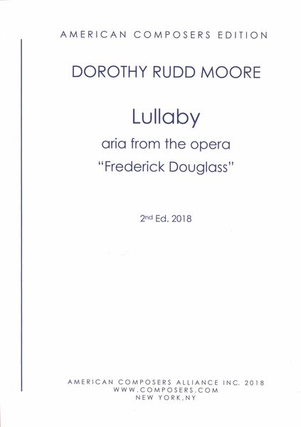 Lullaby From The Opera Frederick Douglass : For Soprano and Piano (1985).