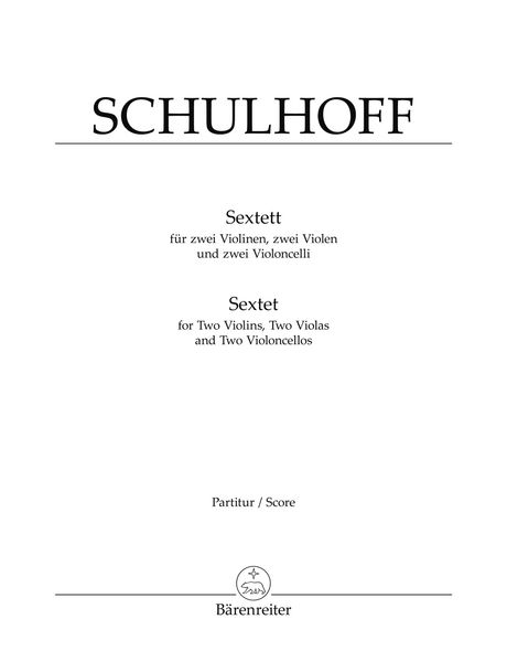 Sextett : For Two Violins, Two Violas and Two Violoncellos (1924).