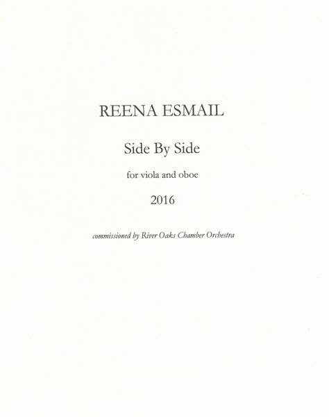 Side by Side : For Viola and Oboe (2016).