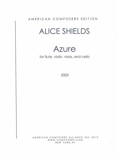 Azure : For Flute, Violin, Viola and Cello (2003).