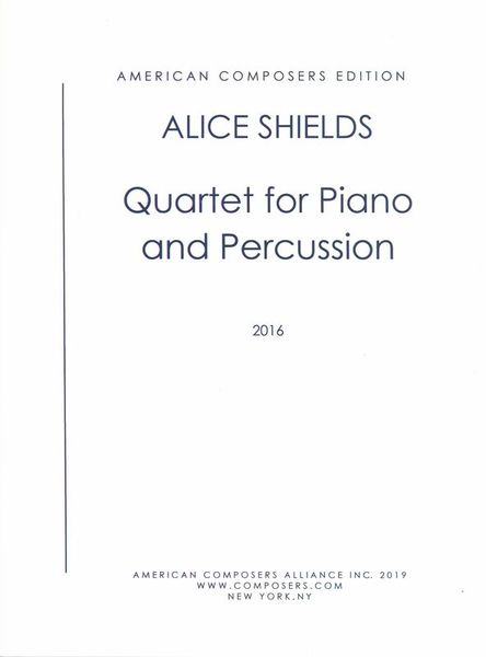 Quartet : For Piano and Percussion (2016).