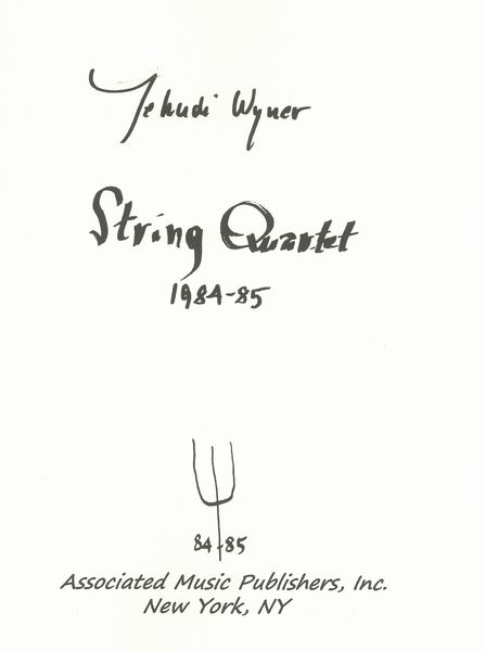 String Quartet (1984-85).