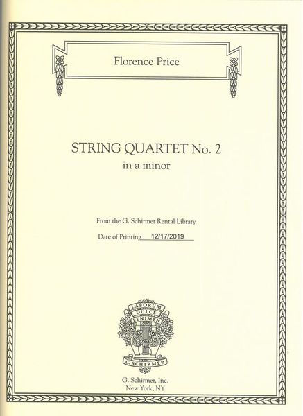 String Quartet No. 2 In A Minor (1935) / edited by John Michael Cooper.