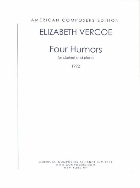 Four Humors : For Clarinet and Piano (1992).