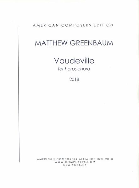 Vaudeville : For Harpsichord (2018).