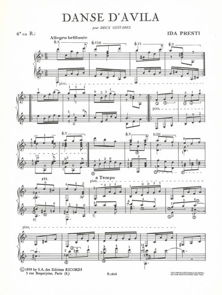 Danse d'Avila : For 2 Guitars.