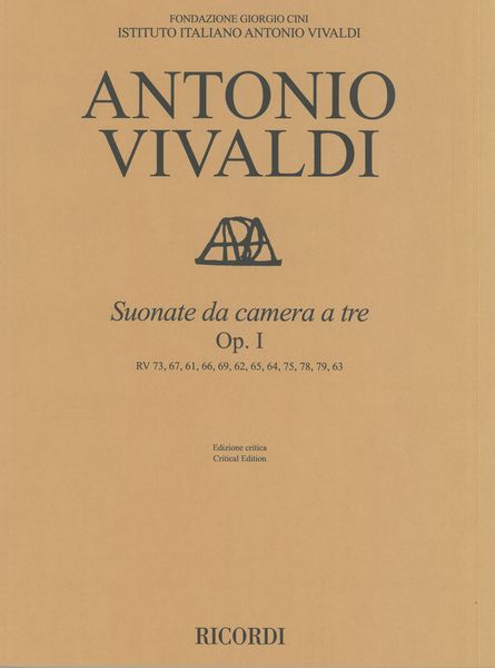 Suonate Da Camera A Tre, Op. I / edited by Fabrizio Ammetto.