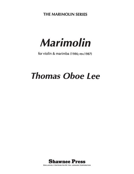 Marimolin : For Violin and Marimba (1986).