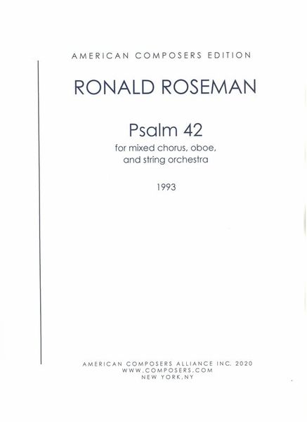 Psalm 42 : For Mixed Chorus, Oboe and String Orchestra (1993).