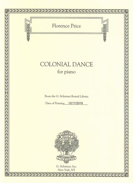 Colonial Dance : For Piano.
