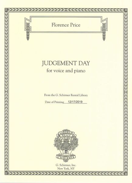 Judgement Day : For Voice and Piano (1927) / edited by John Michael Cooper.
