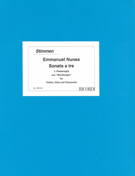 Sonata A Tre : Für Violine, Viola und Violoncello (1968).