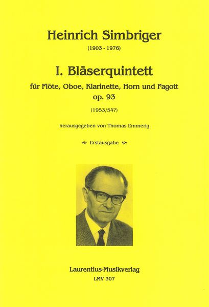 I. Bläserquintett, Op. 93 : Für Flöte, Oboe, Klarinette, Horn und Fagott / Ed. Thomas Emmerig.