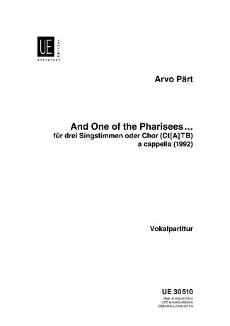 and One Of The Pharisees... : For Three-Voice Choir A Cappella (1992).