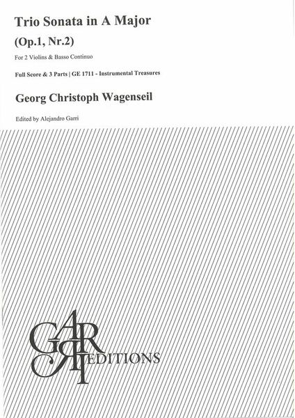 Trio Sonata In A Major, Op. 1 Nr. 2 : For 2 Violins and Basso Continuo / Ed. Alejandro Garri.