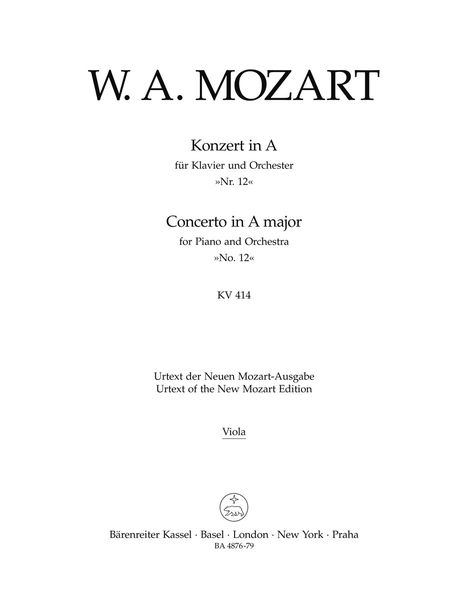 Concerto No. 12 In A Major, K. 414 : For Piano and Orchestra / edited by Christoph Wolff.