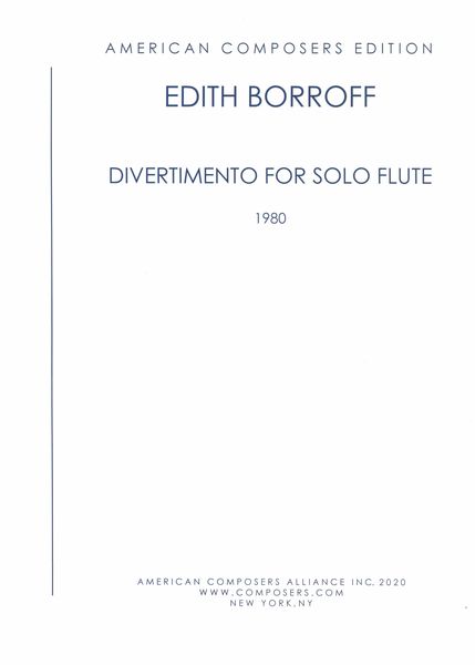 Divertimento : For Solo Flute (1980).