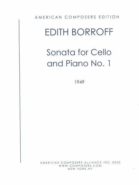 Sonata No. 1 : For Cello and Piano (1949).