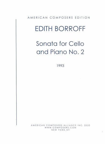 Sonata No. 2 : For Cello and Piano (1993).