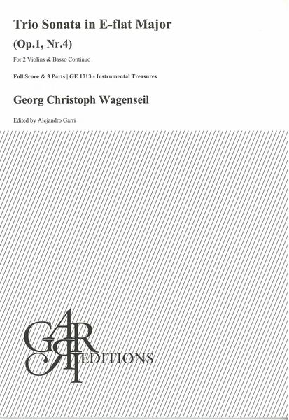 Trio Sonata In E Flat Major, Op. 1 Nr. 4 : For 2 Violins and Basso Continuo / Ed. Alejandro Garri.