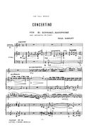 Concerto : For Soprano Saxophone and Piano.