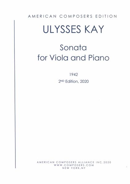 Sonata For Viola and Piano (1942) - Second Edition, 2020.