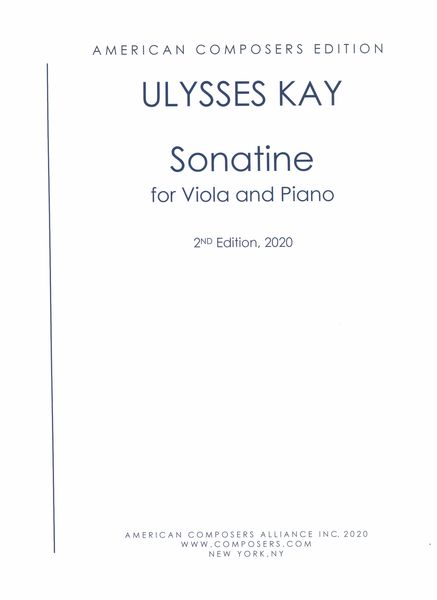 Sonatine : For Viola and Piano (1939) - Second Edition, 2020.