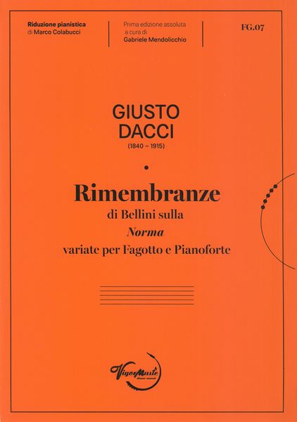 Rimembranze Di Bellini Sulla Norma : Variate Per Fagotto E Pianoforte / Ed. Gabriele Mendolicchio.
