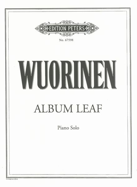 Album Leaf For Howard Klein : For Piano Solo (1984).