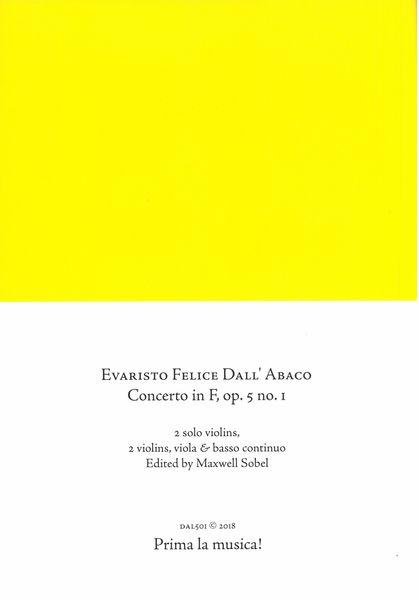 Concerto In F, Op. 5 No. 1 : For 2 Solo Violins, 2 Violins, Viola and Basso Continuo.