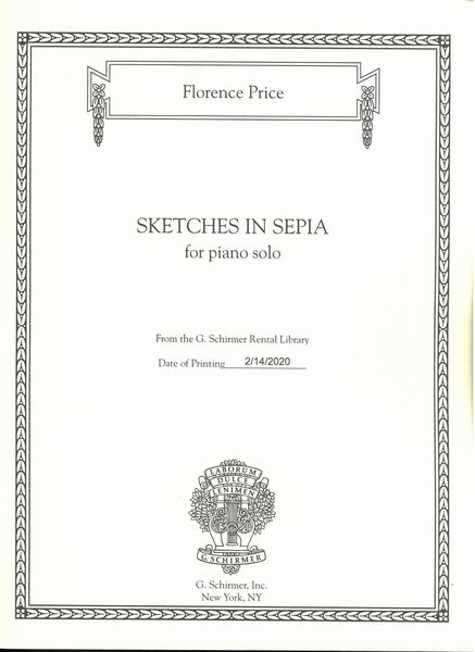 Sketches In Sepia : For Piano Solo (1947) / edited by John Michael Cooper.